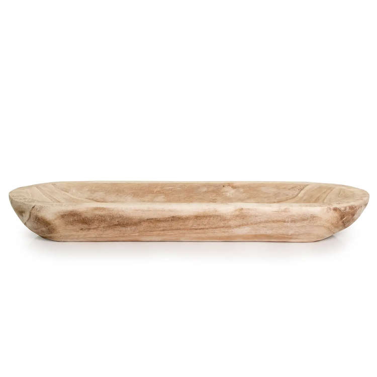 long paulownia wood dough bowl