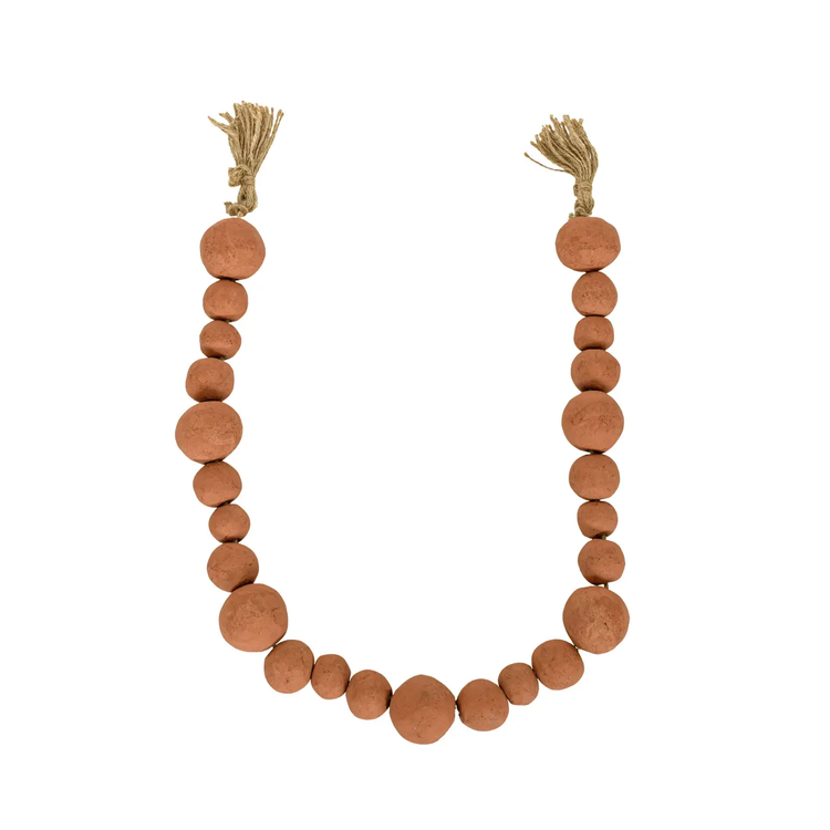 terracotta multi-size bead garland
