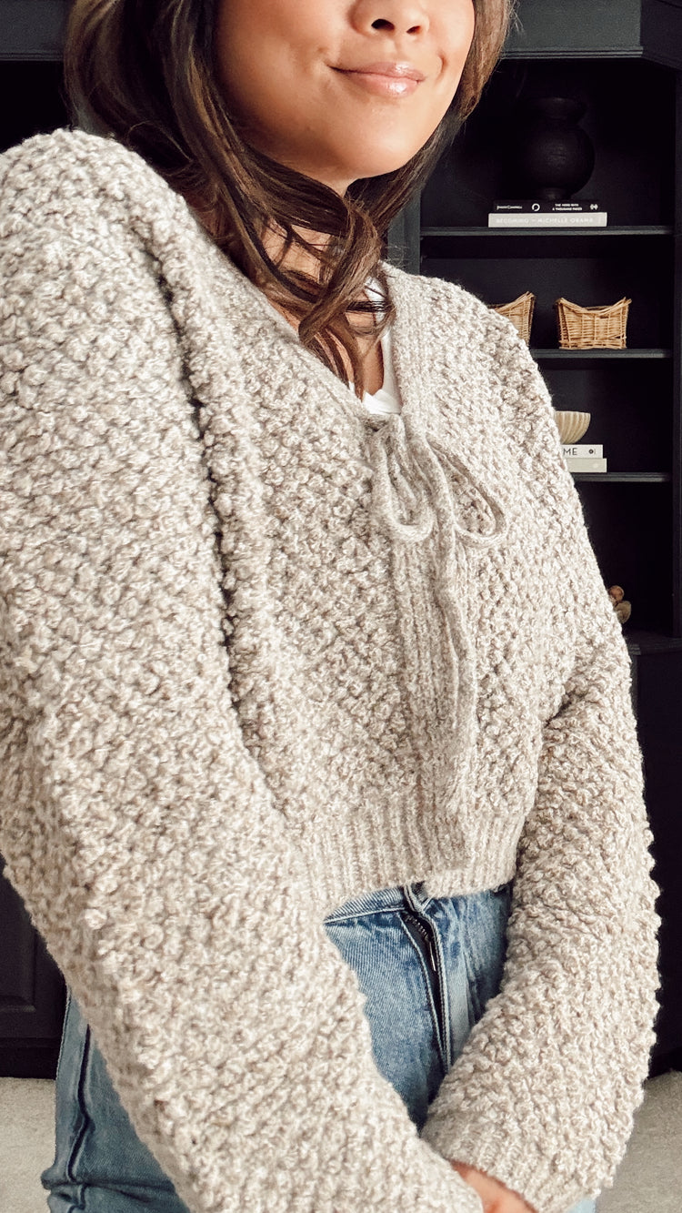 chunky tie knit cardigan