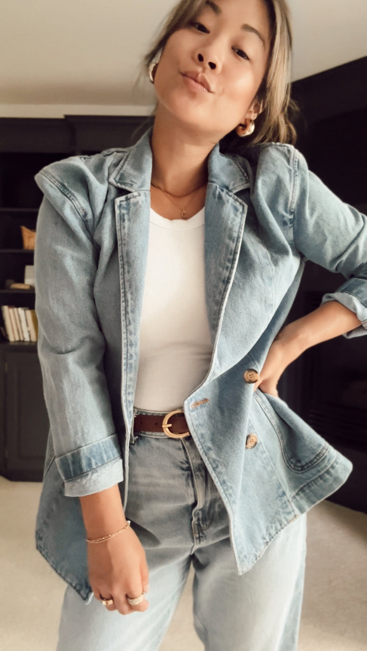 denim oversized blazer