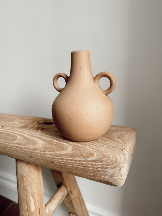 ceramic belly vase in terracotta / small
