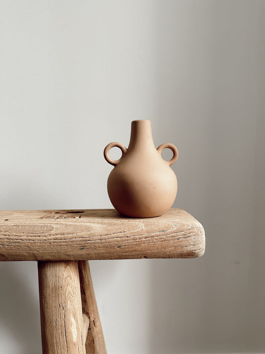 ceramic belly vase in terracotta / small
