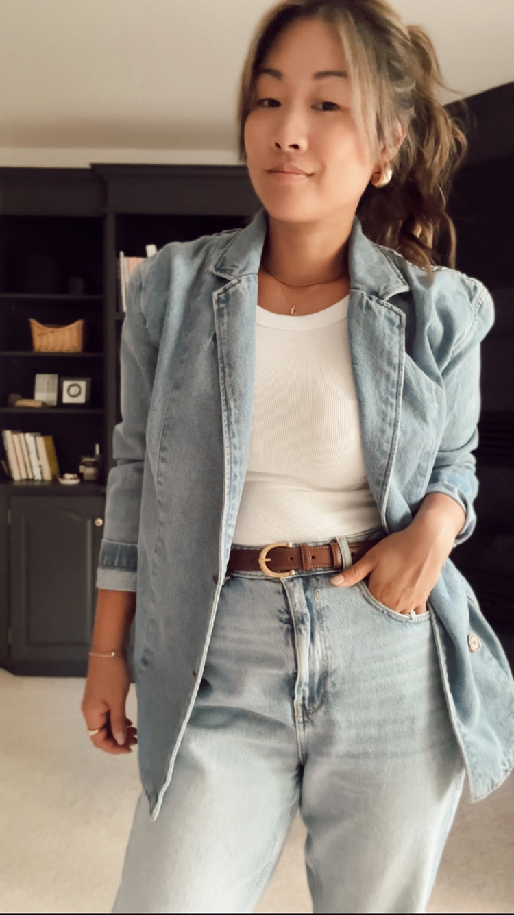 denim oversized blazer