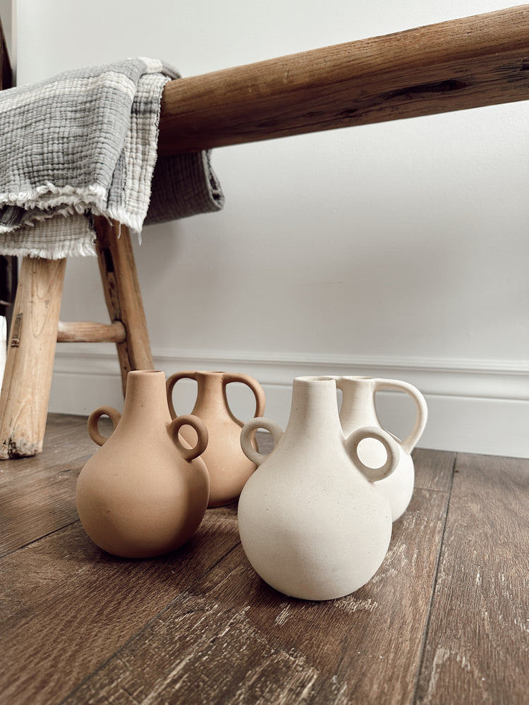 ceramic bobble vase in terracotta / small