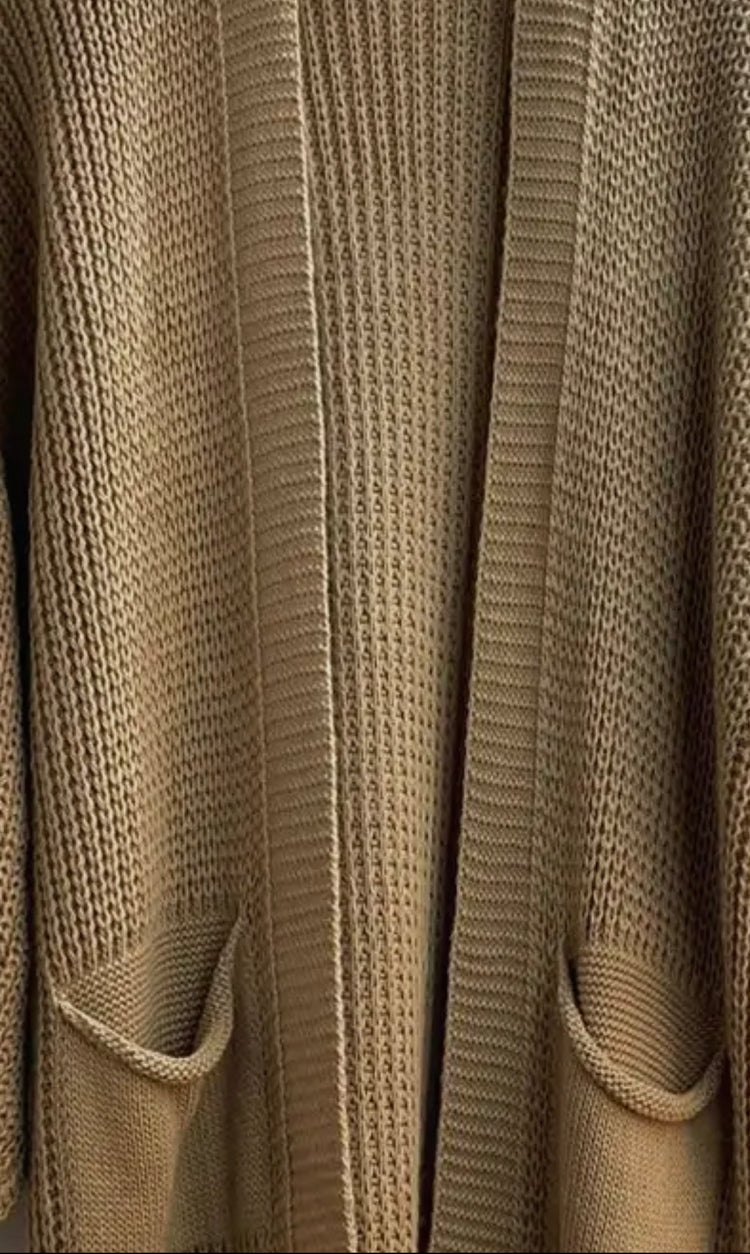knitted midi-length cardigan