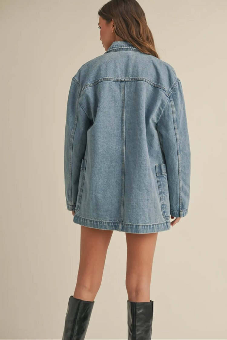 denim oversized blazer