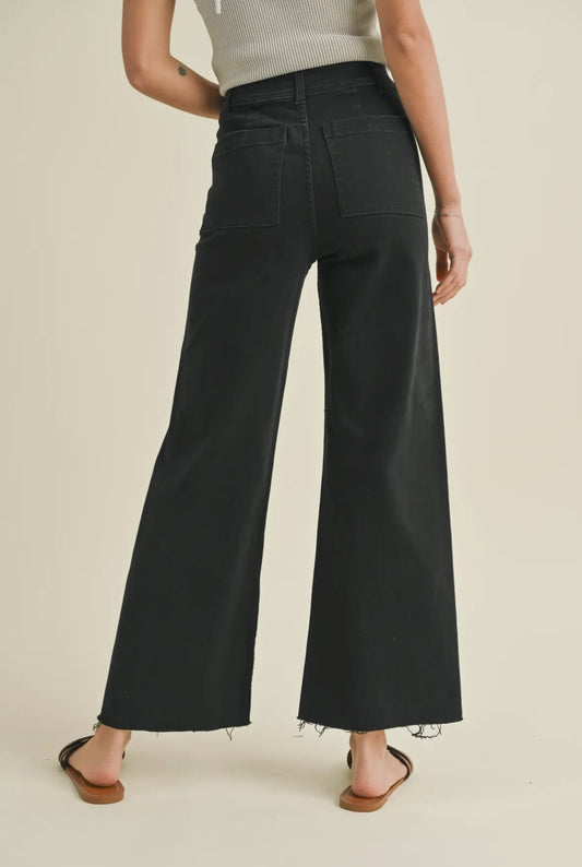 straight wide leg denim pants