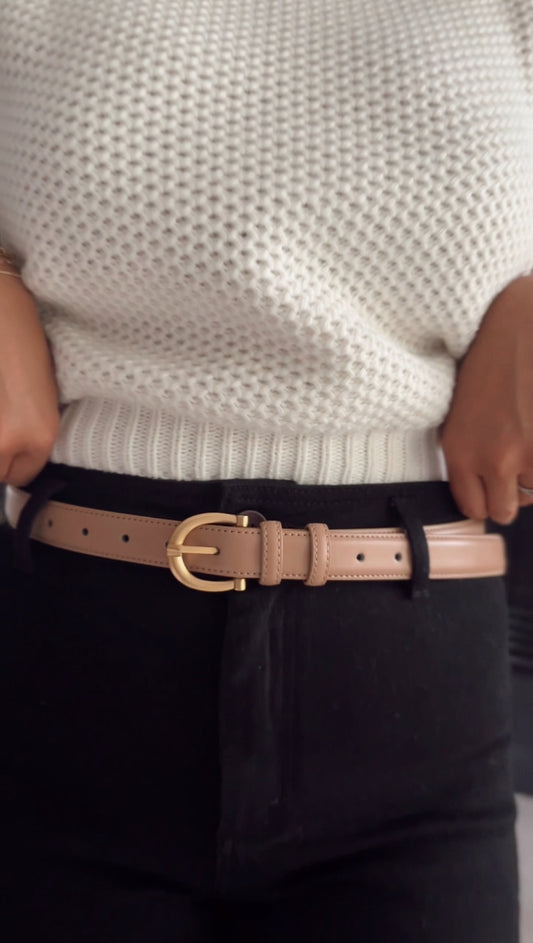 classic leather and gold belt