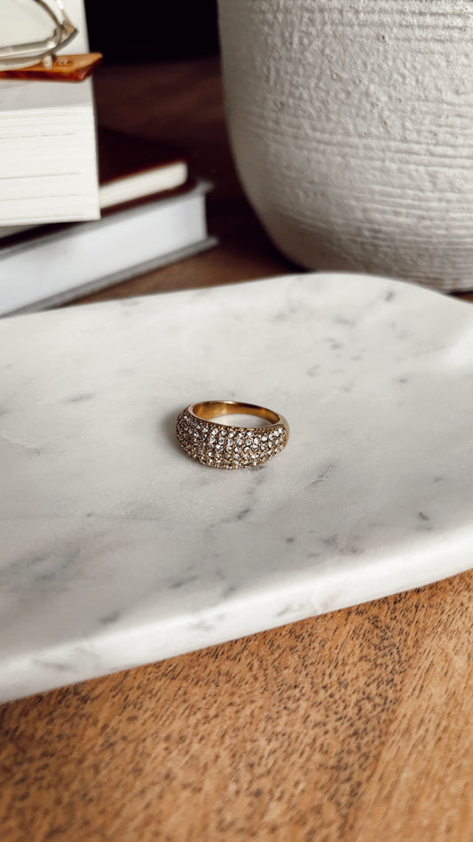 pavé gold dome ring