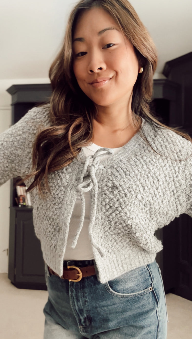 chunky tie knit cardigan