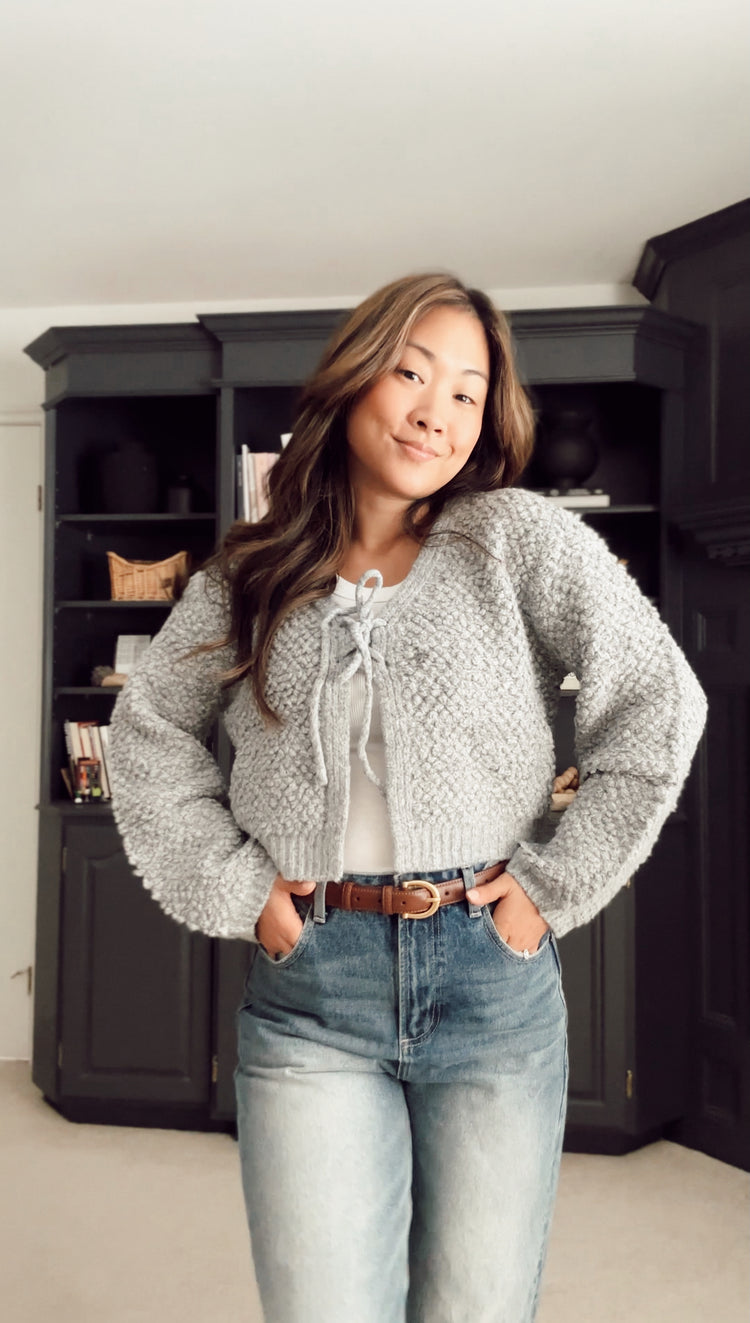 chunky tie knit cardigan