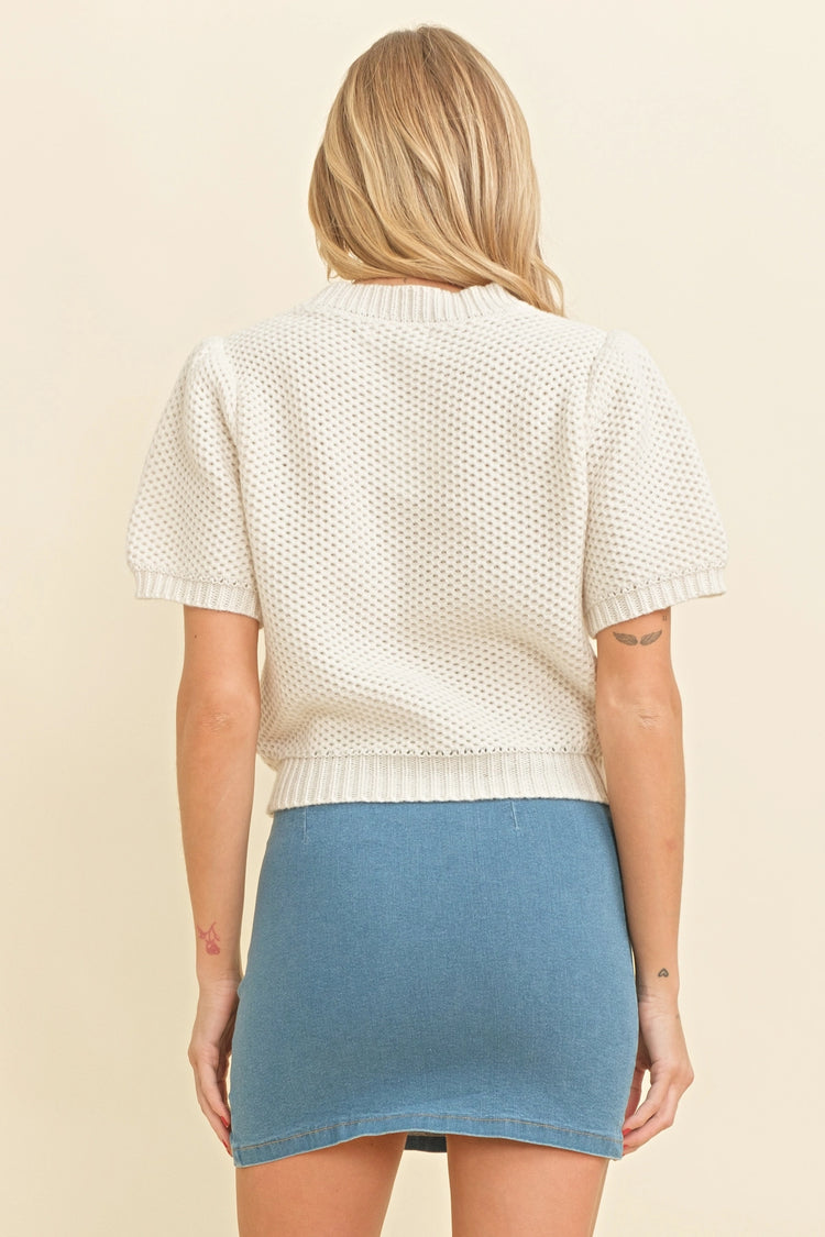 open stitch knit top