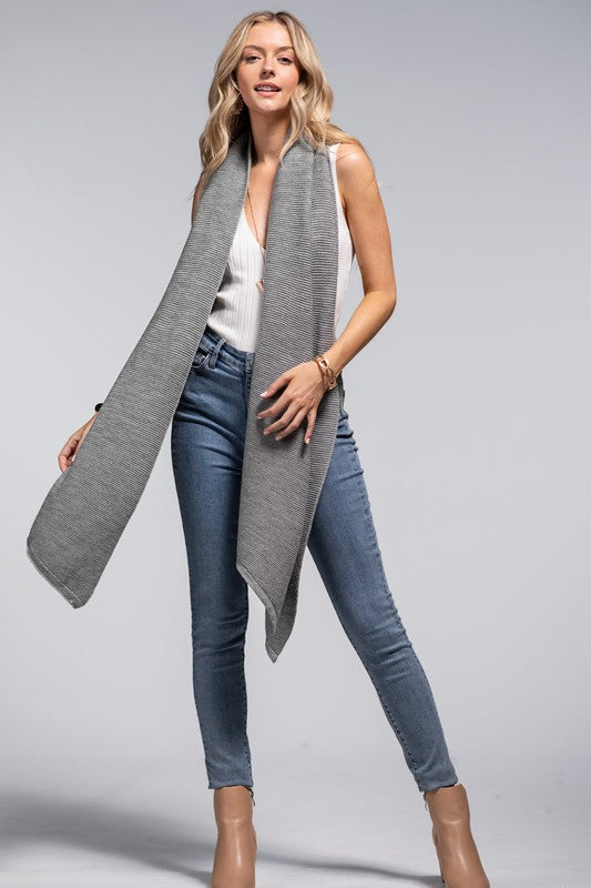 •winter• Wrapped in Cozy Soft Knit Scarf in Grey