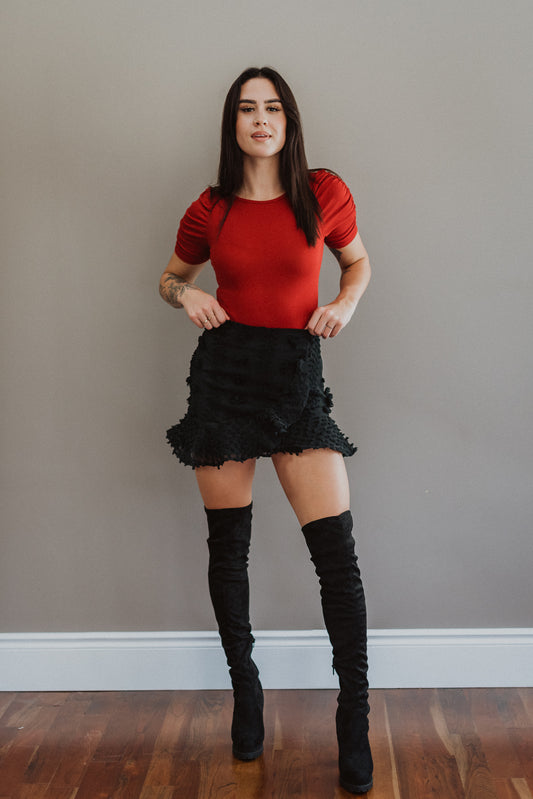 Skip in Your Step Wrap Skirt in Black