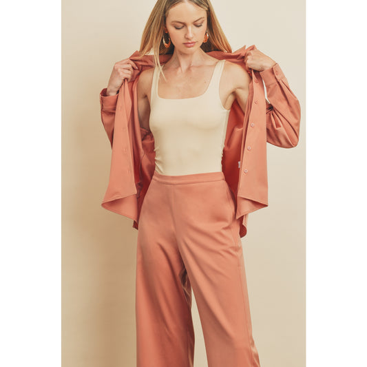 • sale • satin pants in sienna