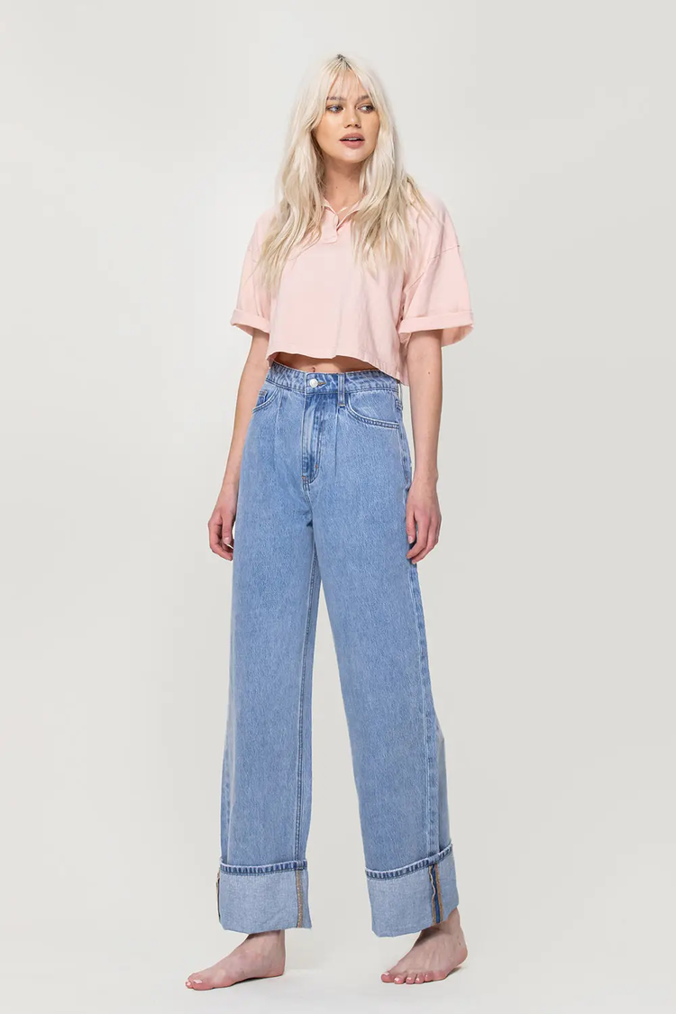 • sale • vintage sun faded pleated wide leg jeans