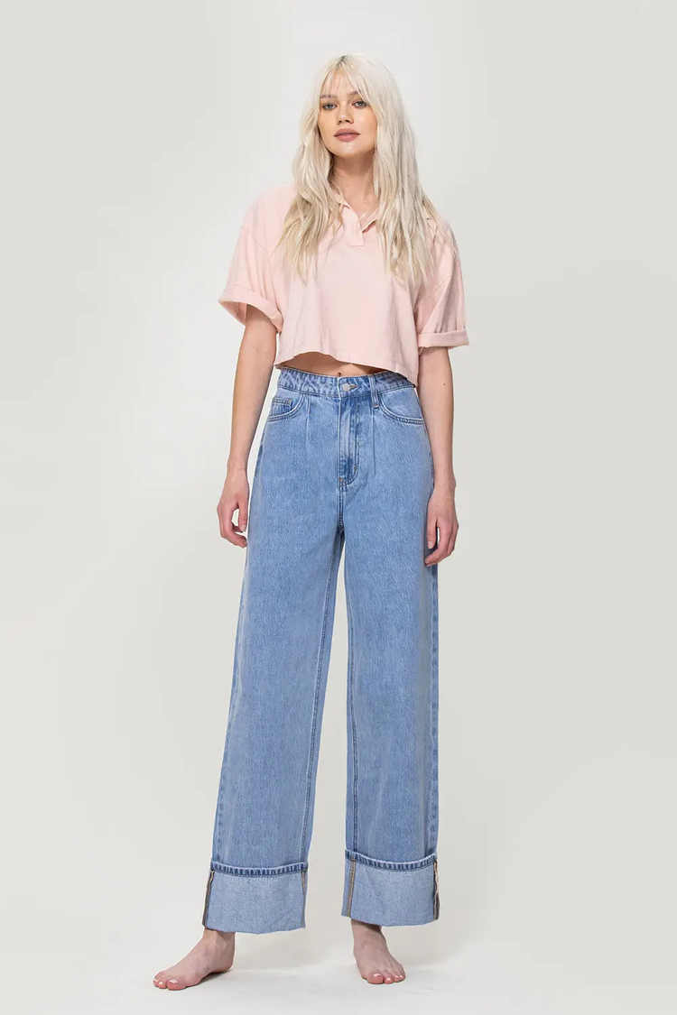 • sale • vintage sun faded pleated wide leg jeans