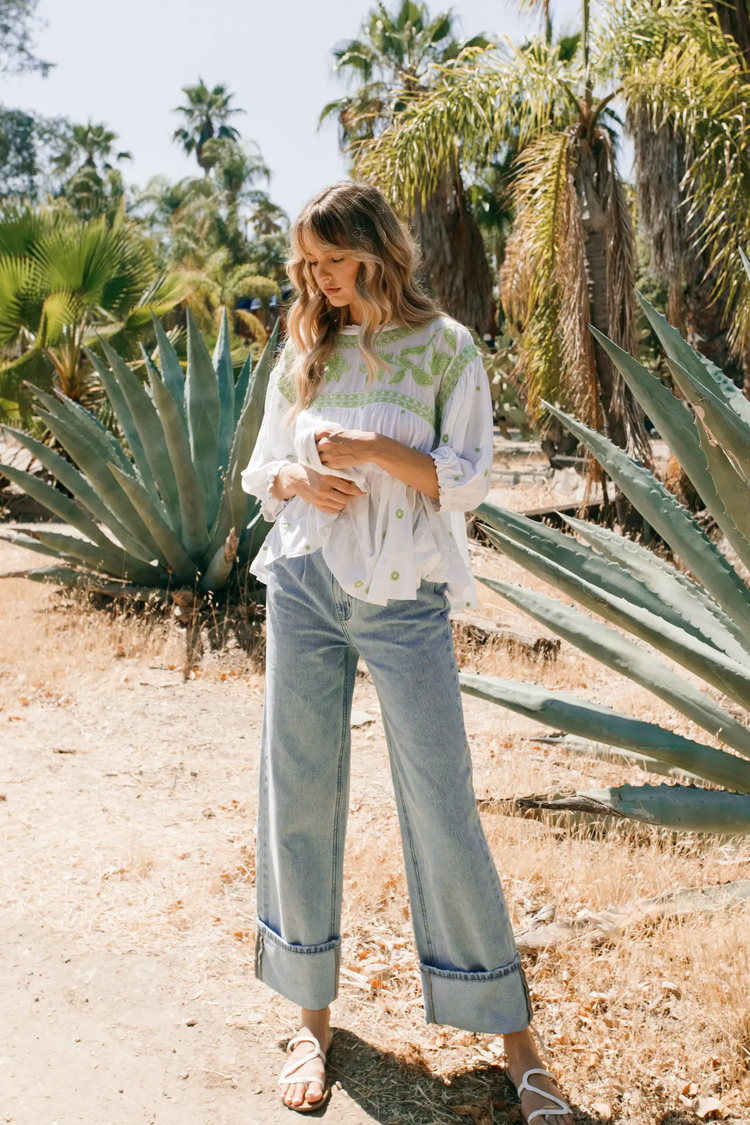 • sale • vintage sun faded pleated wide leg jeans