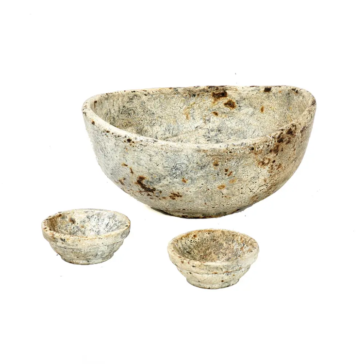 antique burned bowls (set of 3)