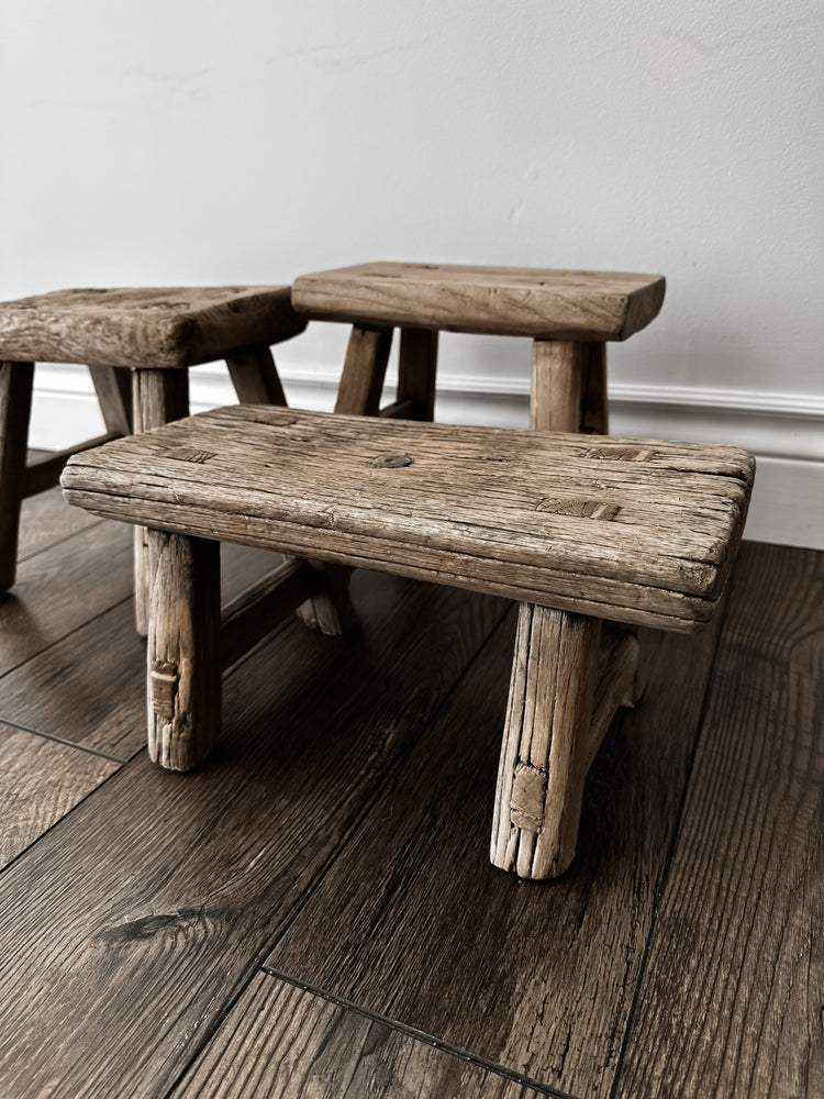 Elm Wood Baby Stool in Natural