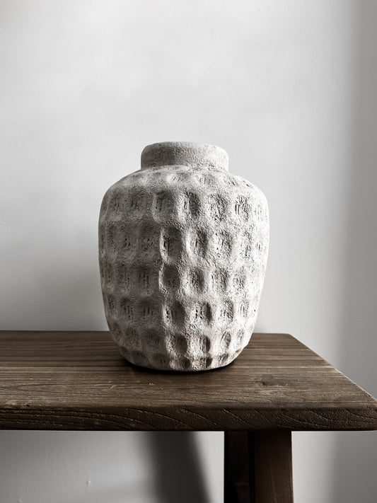 Dimpled Vase in Concrete - L